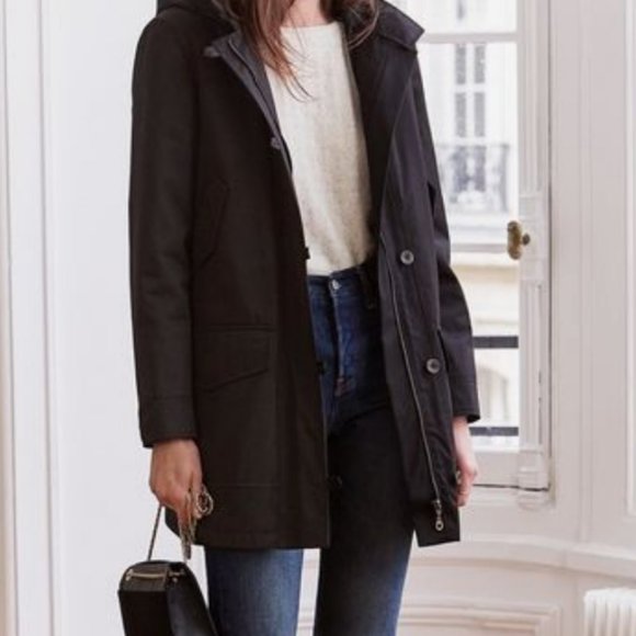 Sezane Jackets & Blazers - NWT Sezane Black Roy Hooded Parka 38 (US M)